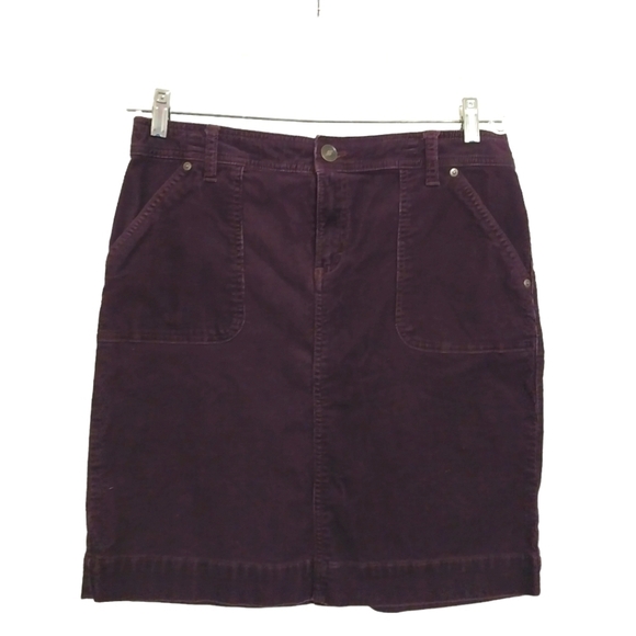 Izod Purple Corduory Skirt Sz 8 - Picture 1 of 5